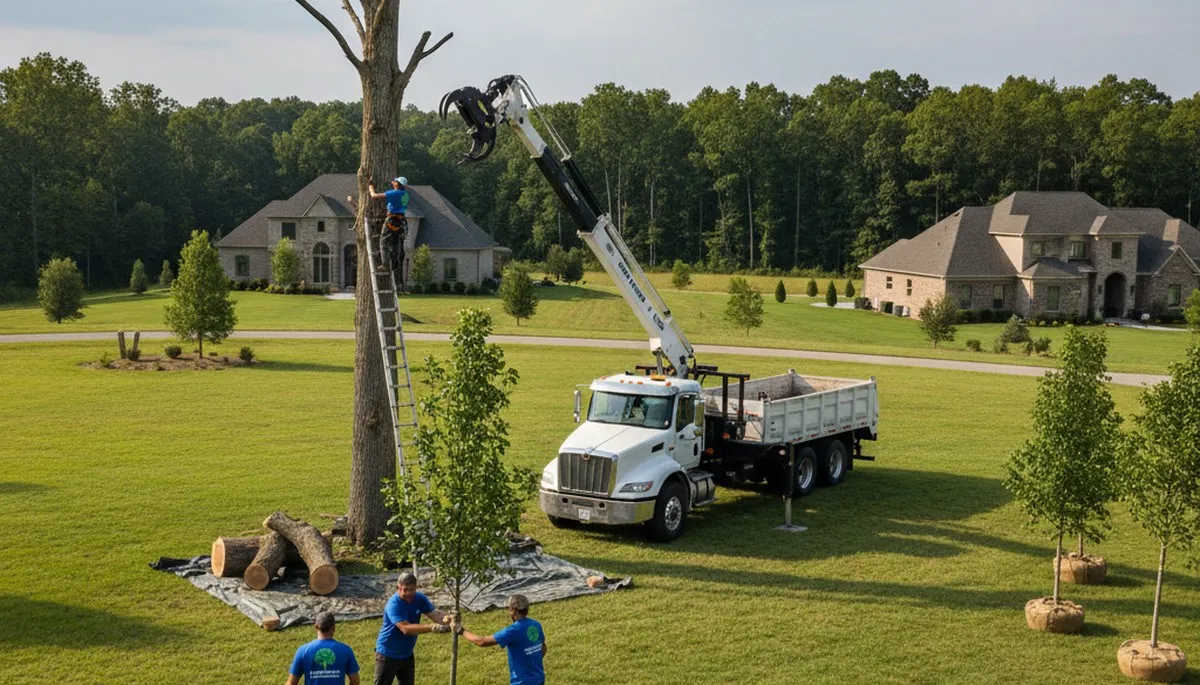 Arborist planting desert tree species in Phoenix AZ for Chop Chop Tree professional tree services