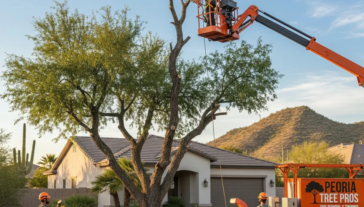 Professional tree removal service in Phoenix AZ safely cutting and clearing residential trees